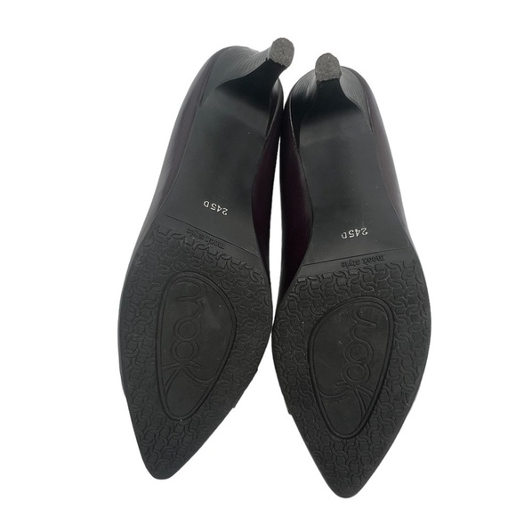 MOOK Style Plum Leopard Print Band Pointed Toe Pumps Size 7 Women’s - Picture 9 of 10